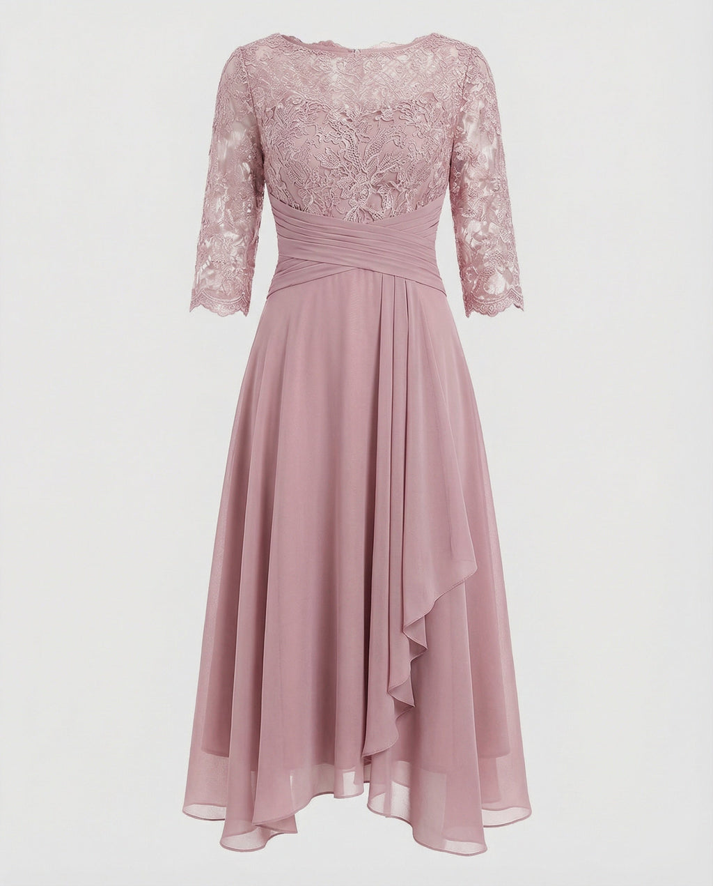 3/4 Sleeve Women's Midi Evening Dress