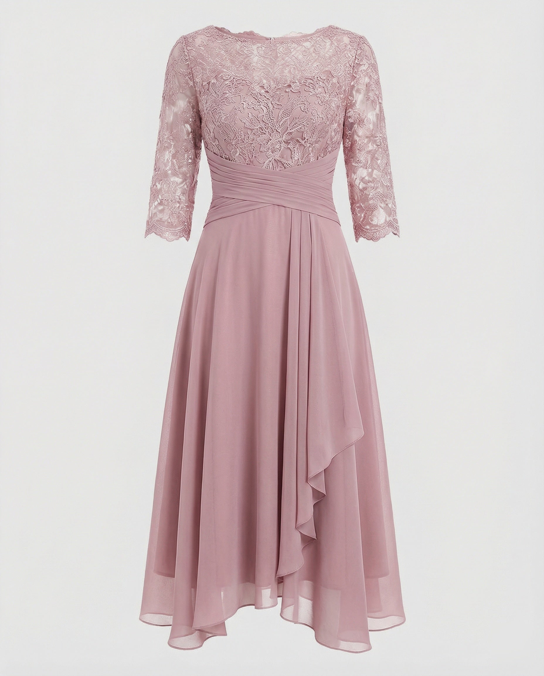 3/4 Sleeve Women's Midi Evening Dress