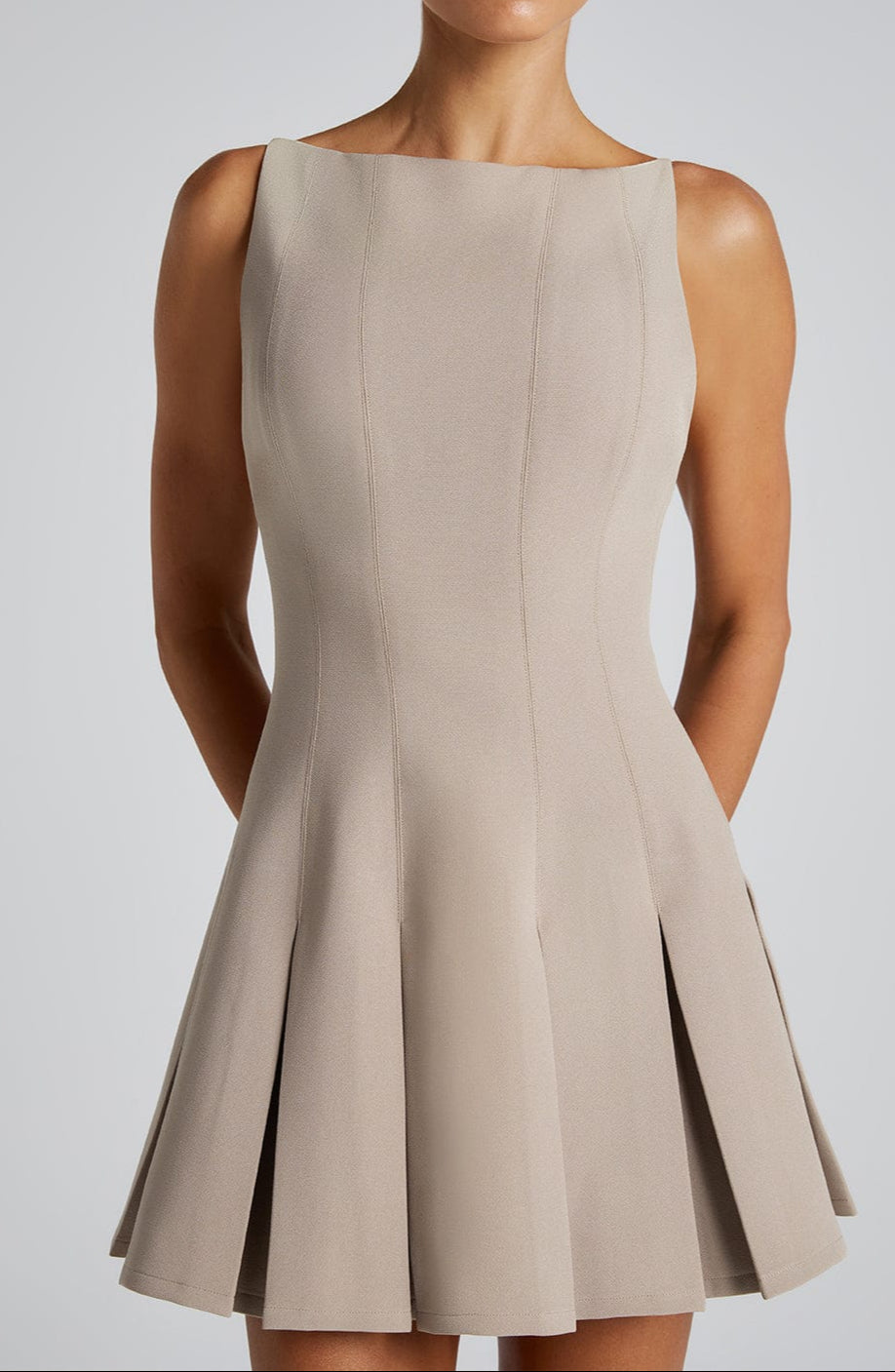 Isabella Mini Dress - Taupe