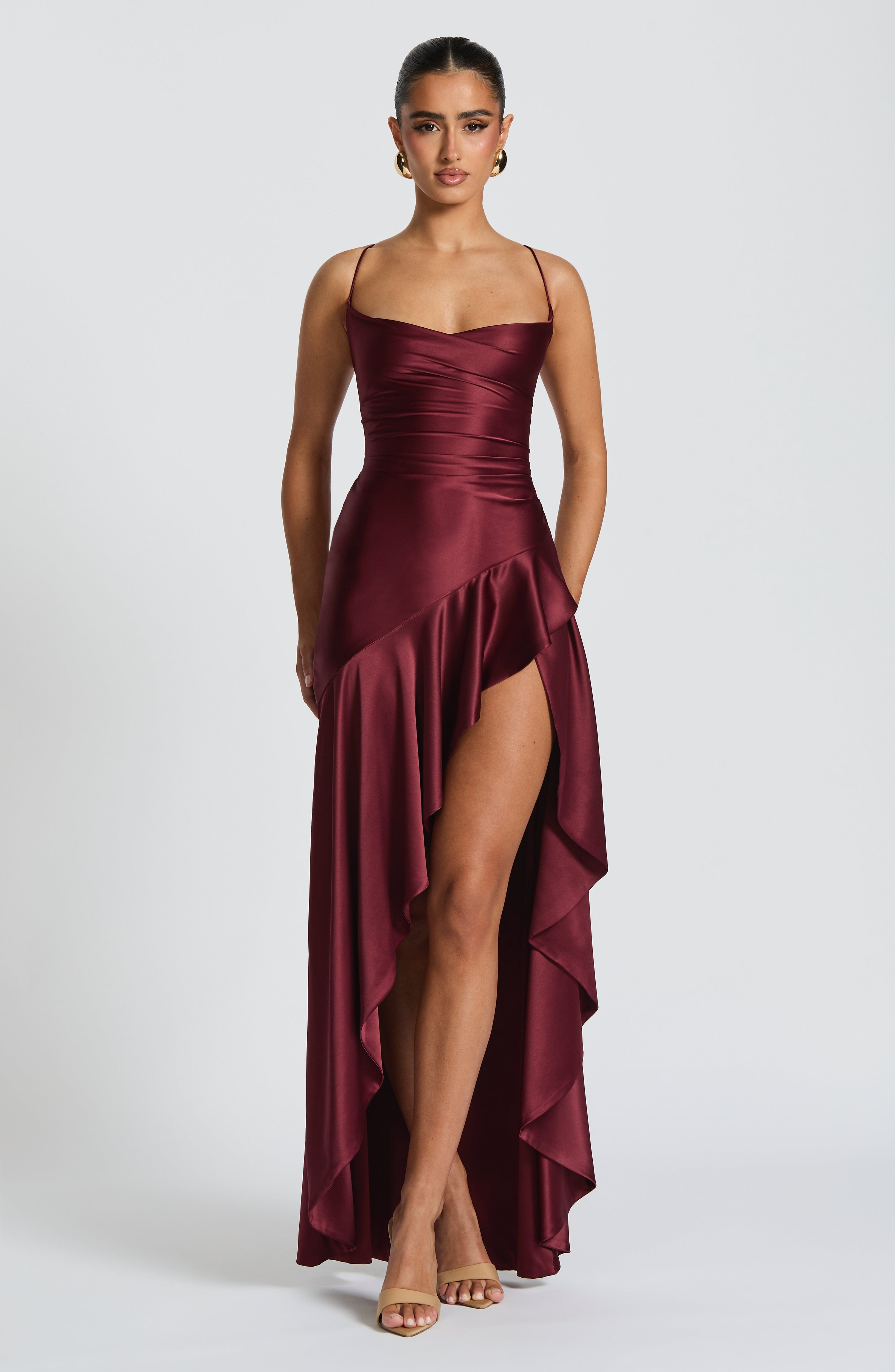 Cherry Lacquer Maxi Dress