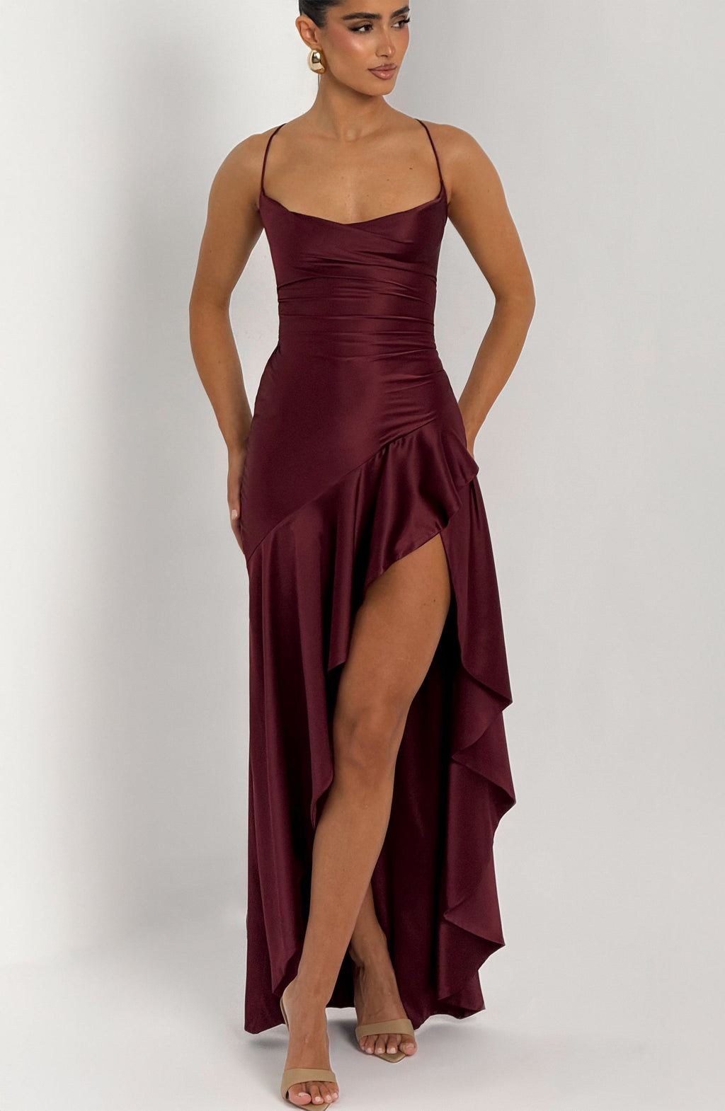 Cherry Lacquer Maxi Dress