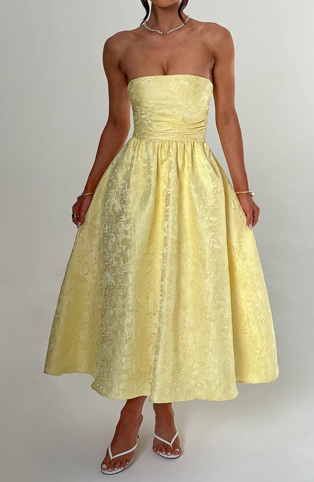 Emily Midi Dress - Lemon