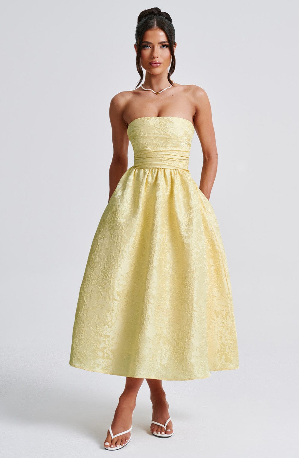 Emily Midi Dress - Lemon
