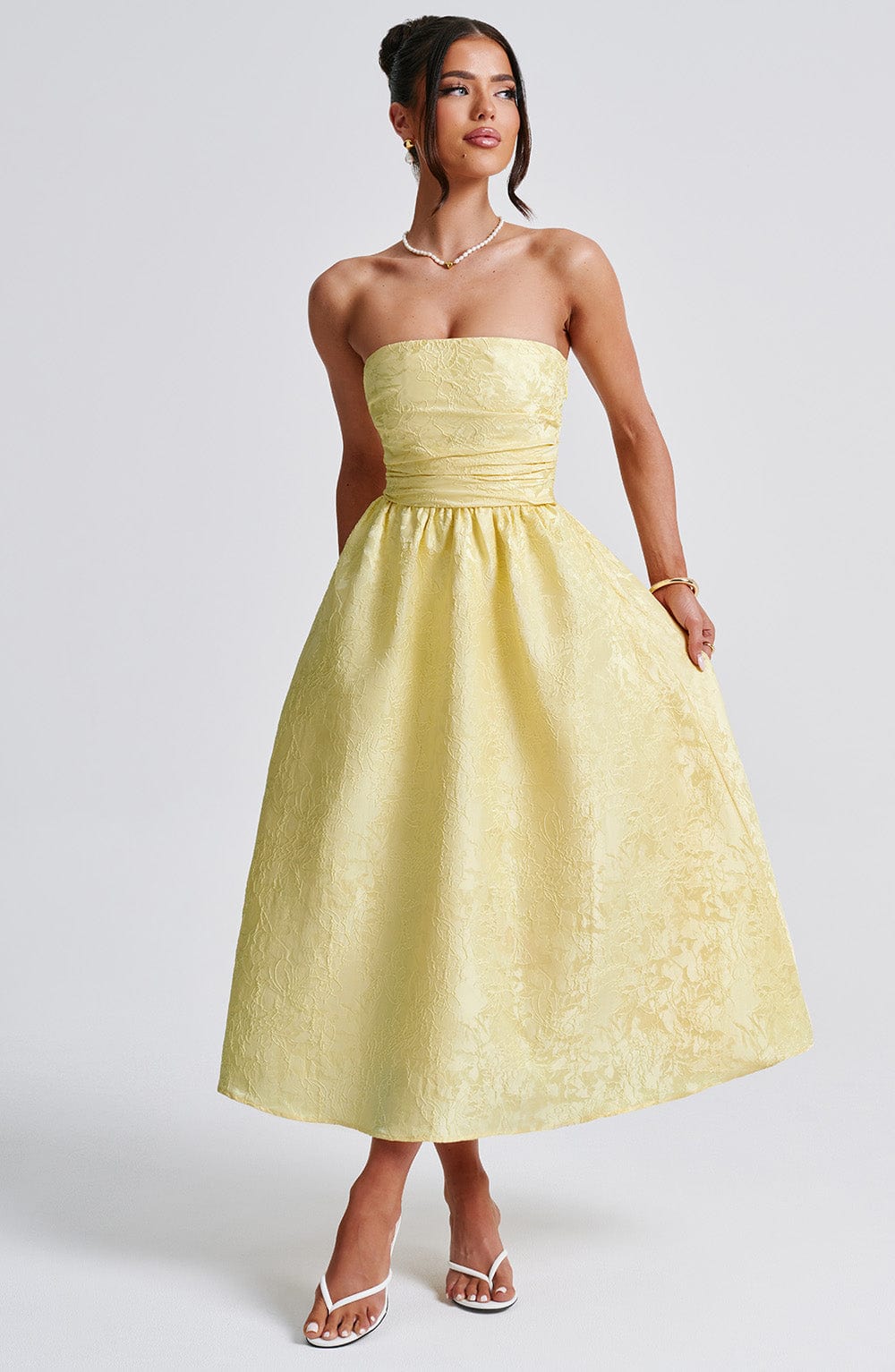 Emily Midi Dress - Lemon