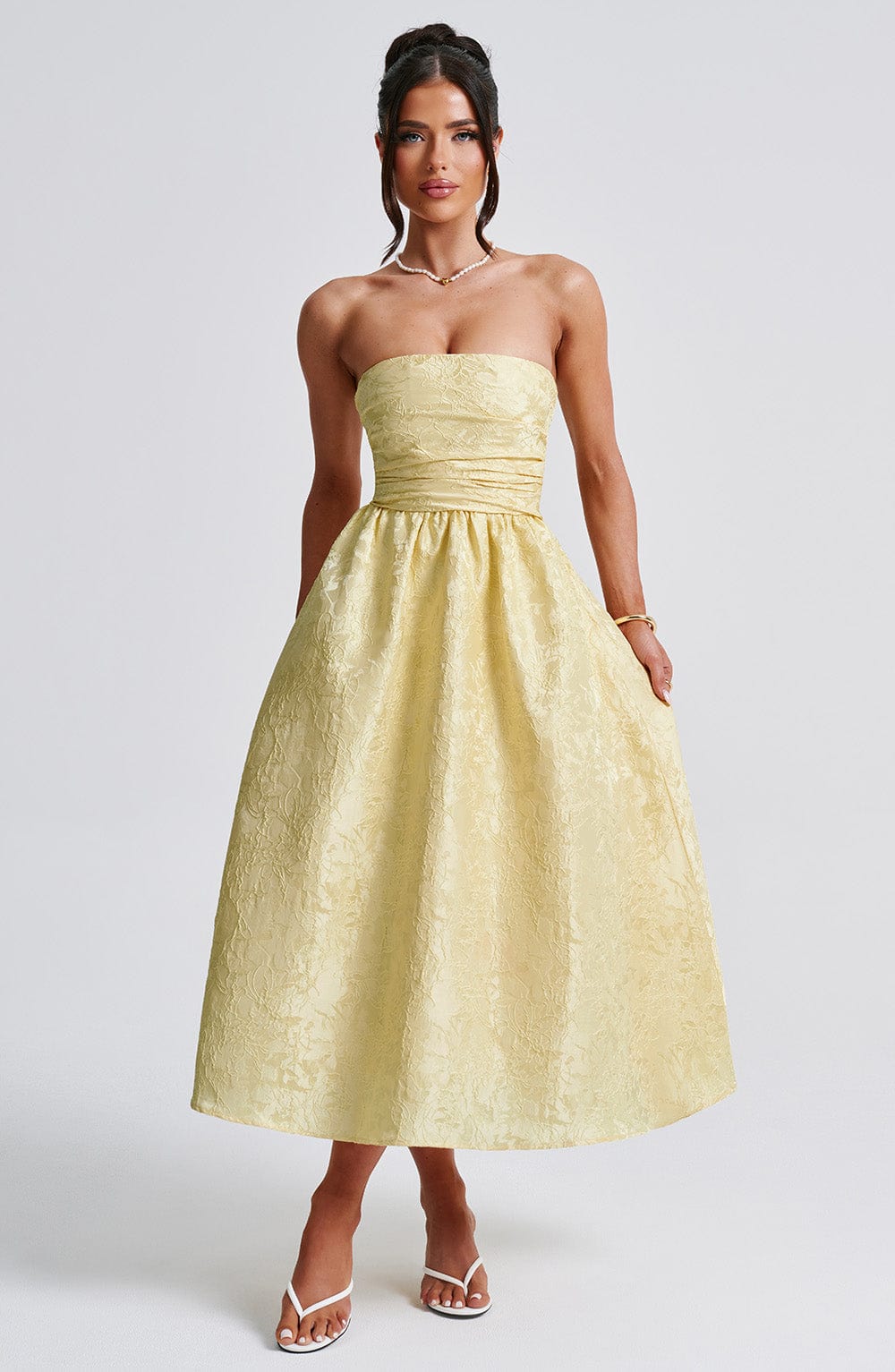 Emily Midi Dress - Lemon