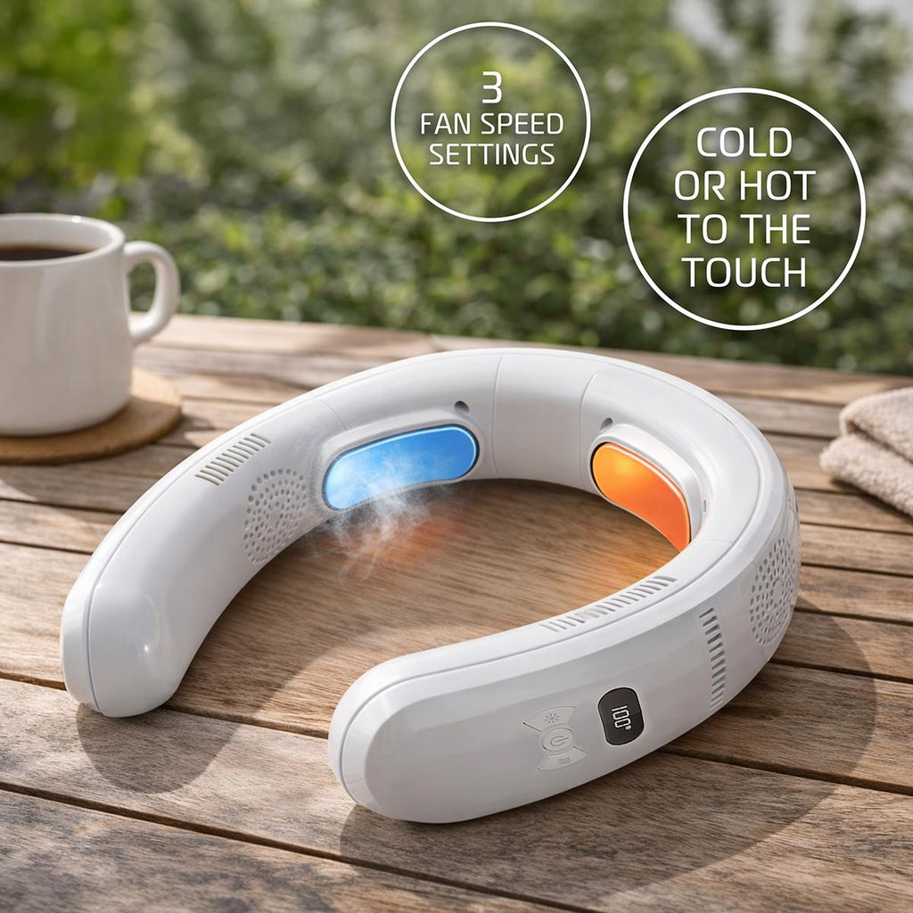 3-Zone Neck Cooler and Heater, Versatile Wearable Neck Fan for All Weather