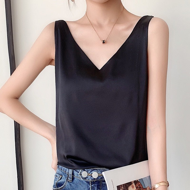 Women's Summer Casual V-Neck Tank Top | Sleeveless