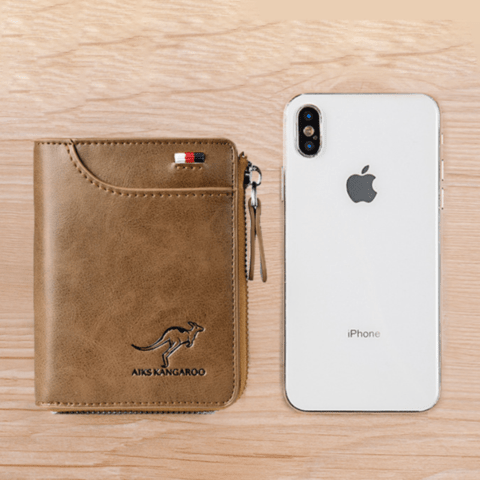 Men's Vintage Minimalist Wallet | Card Holder with Clear ID Window