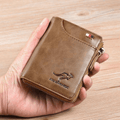 Men's Vintage Minimalist Wallet | Card Holder with Clear ID Window