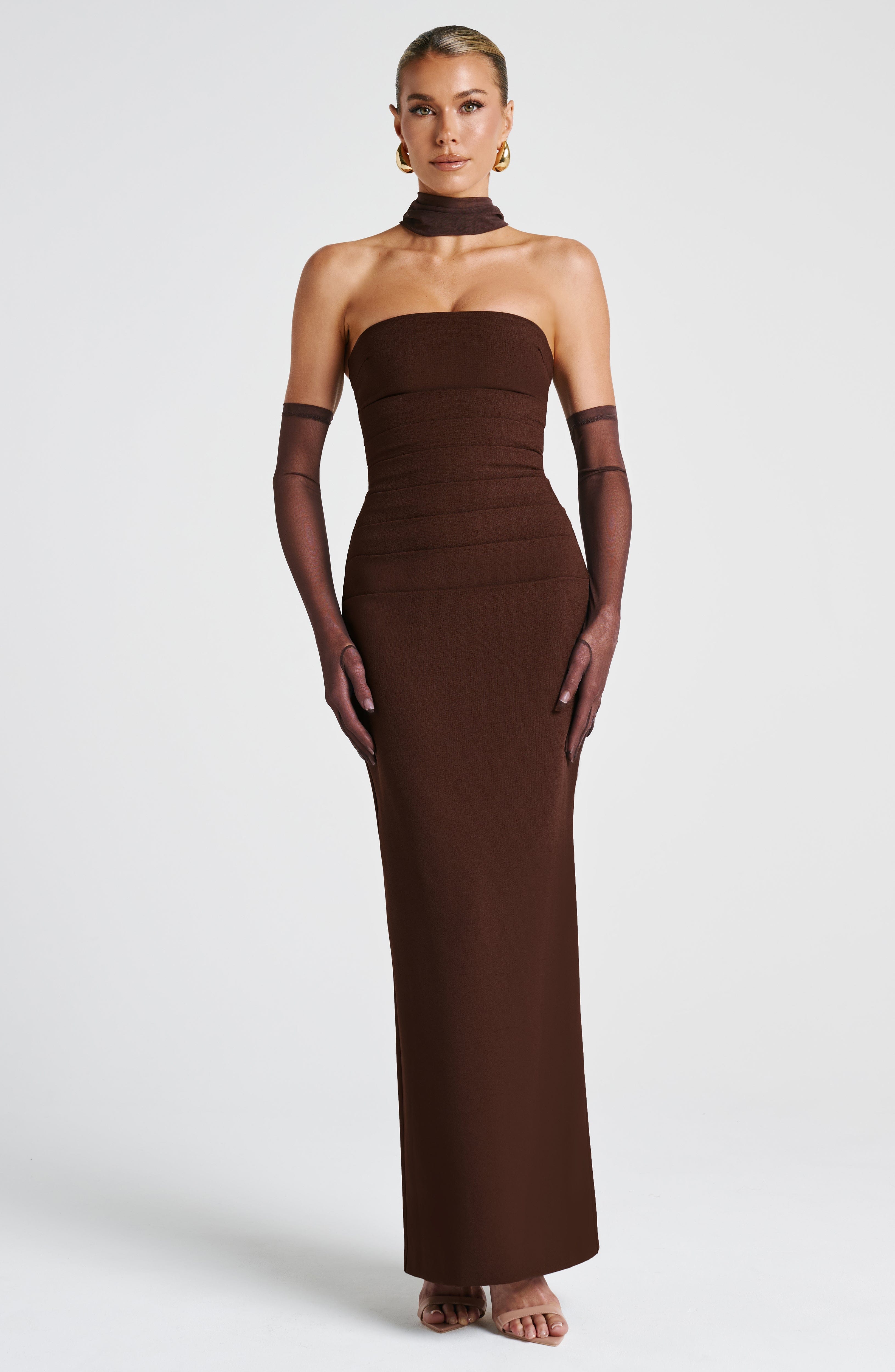 Ana Sofía Maxi Dress- Plum Brown