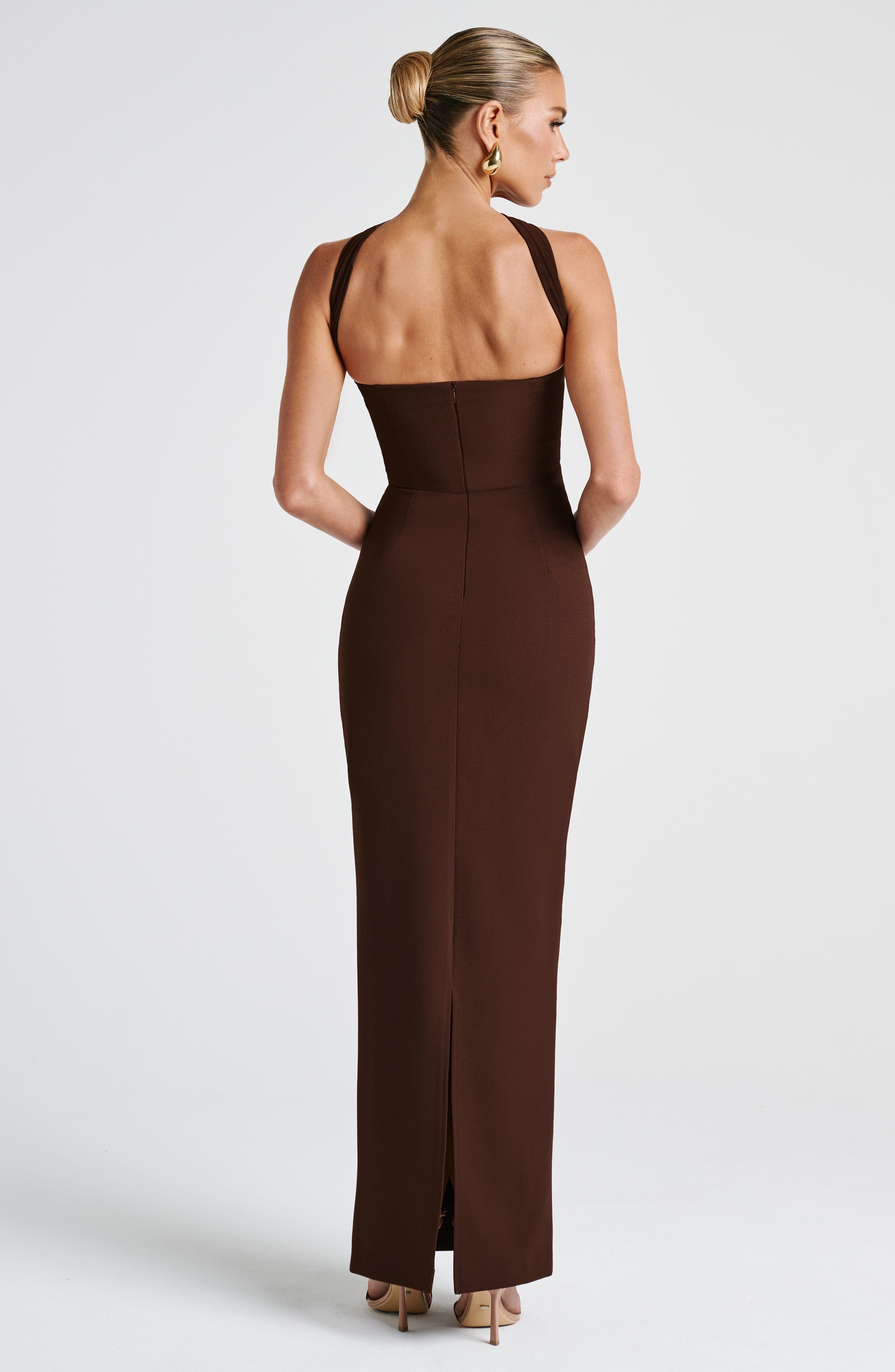 Ana Sofía Maxi Dress- Plum Brown