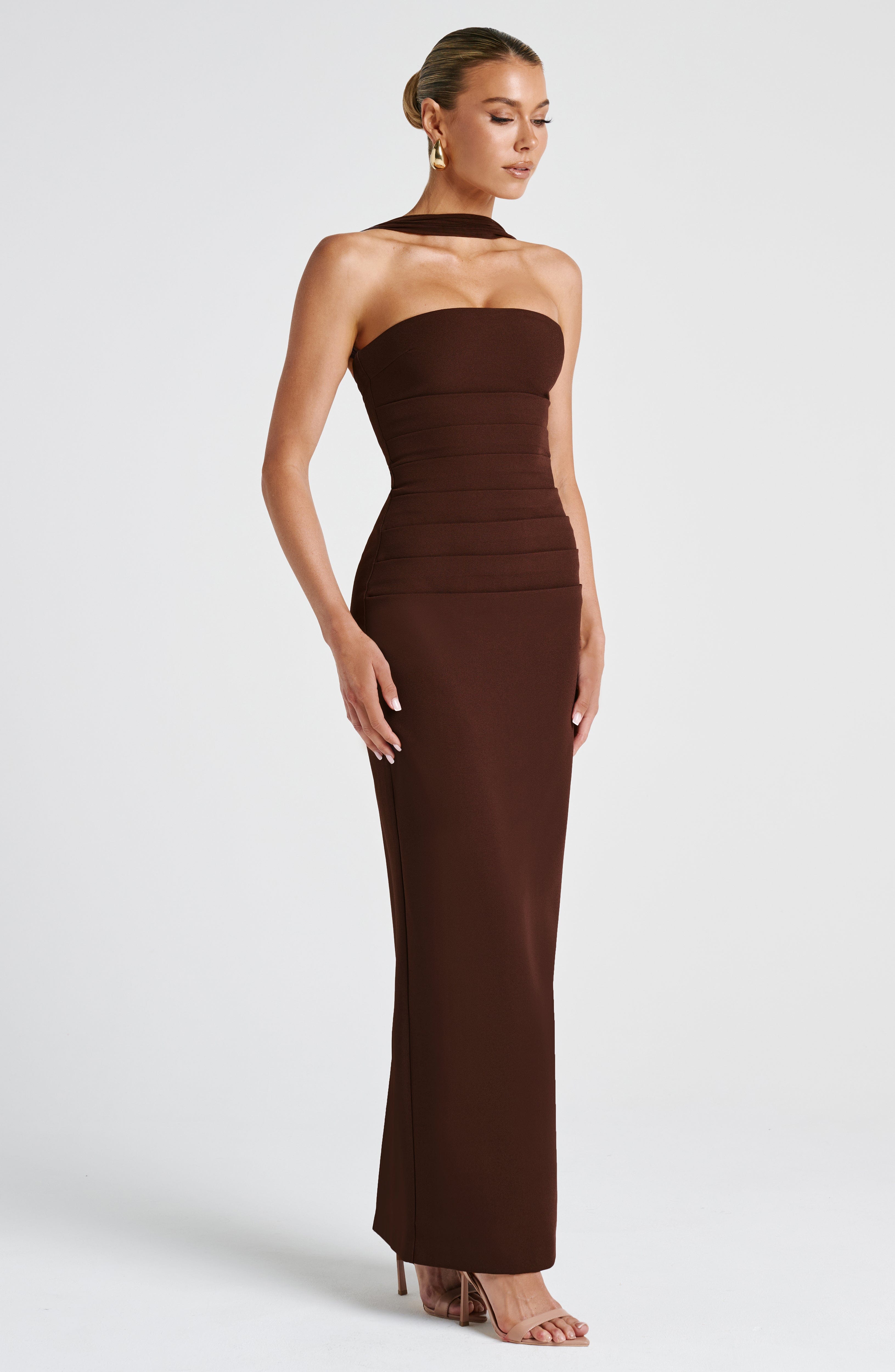 Ana Sofía Maxi Dress- Plum Brown