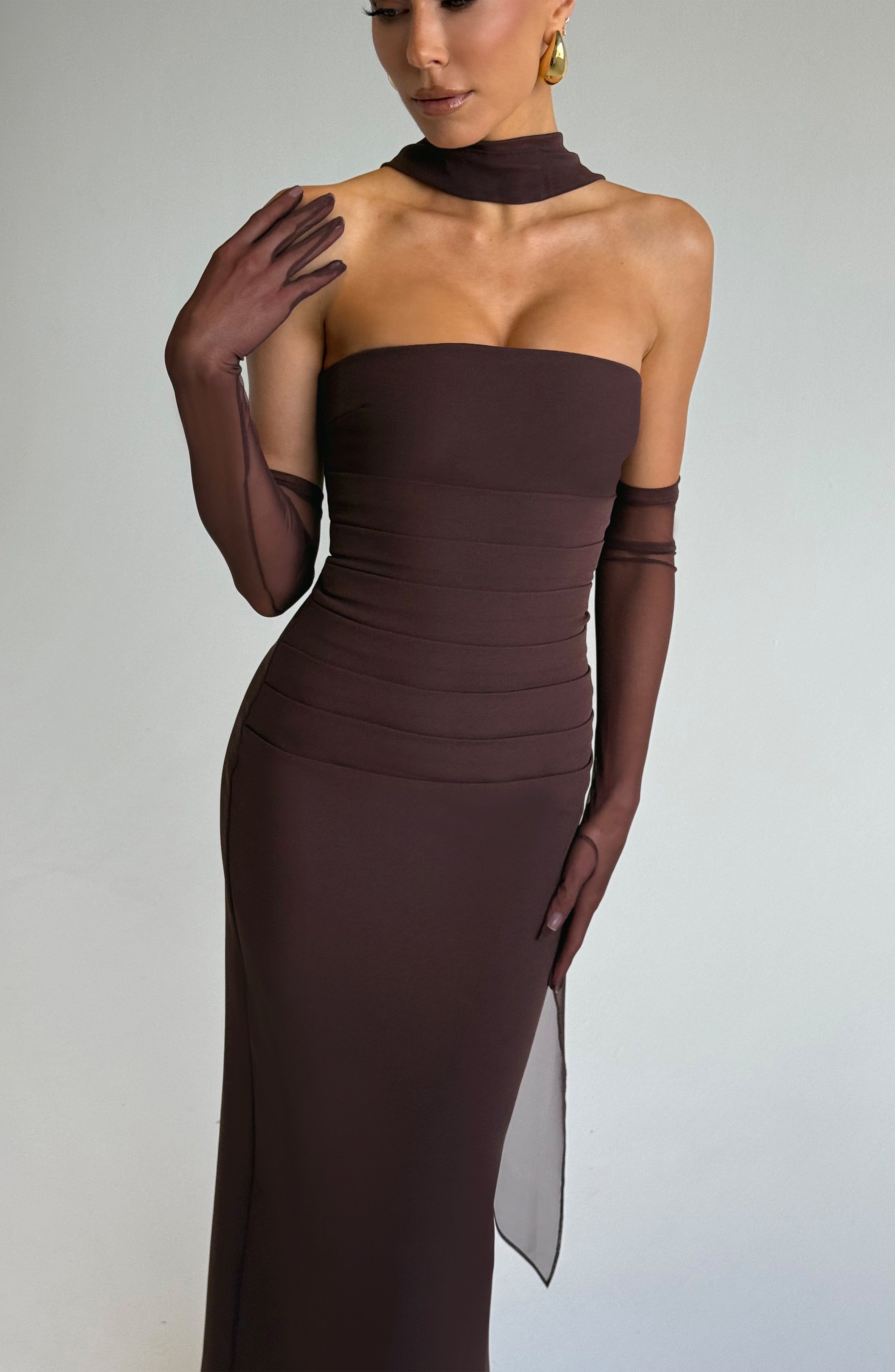 Ana Sofía Maxi Dress- Plum Brown
