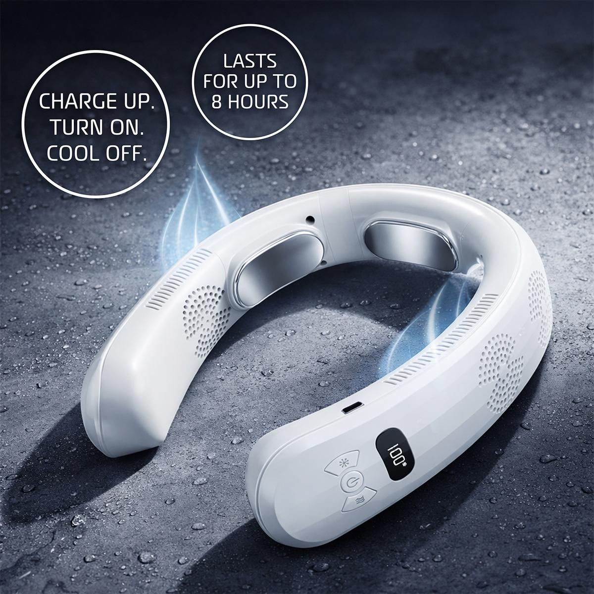 3-Zone Neck Cooler and Heater, Versatile Wearable Neck Fan for All Weather